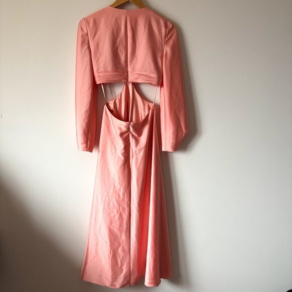 Gianni Bini Madeline Satin Plunge V-Neck Midi Dress NWT Size 0 - Picture 10 of 13